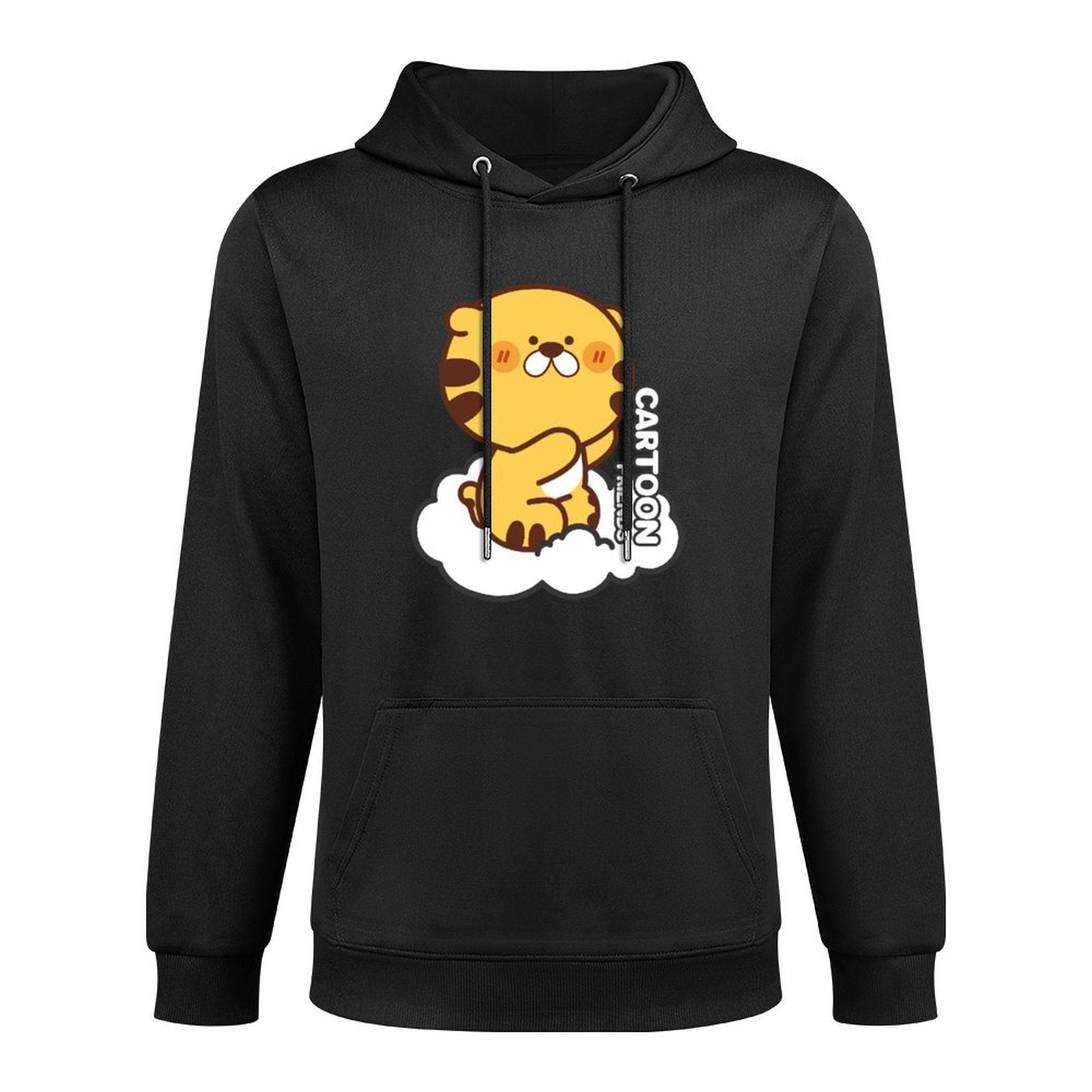 Regular Solid Front Graphic Hoodies